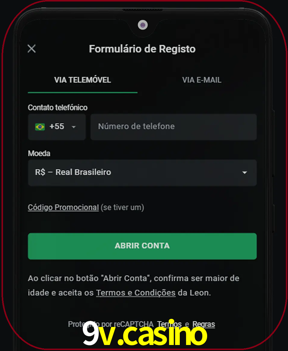 Abra o aplicativo e inicie o processo de registro.