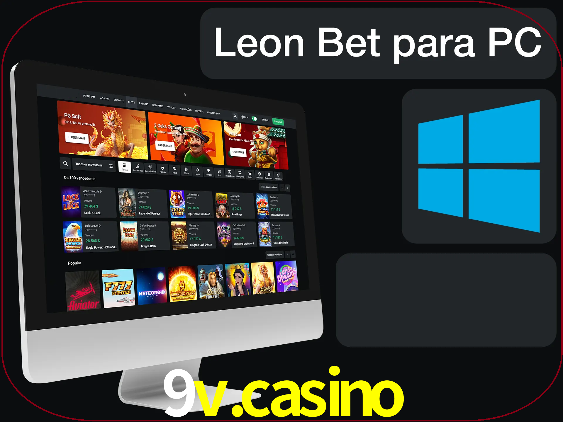 Aposte e jogue em nosso cassino usando o PC.